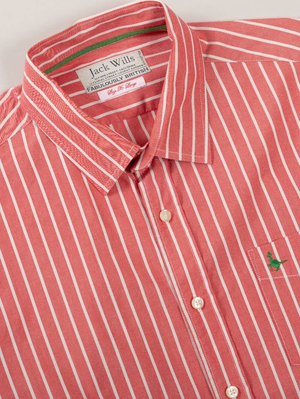 Jack Wills Mens XL Nantucket Red White Striped Cotton Shirt Button Up